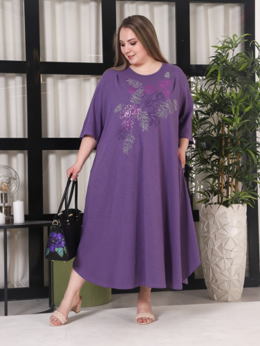 Платье "Мия" (ПЛГ-02-2) фиолет. (Иваново, Россия) — размеры 66, 68, 70