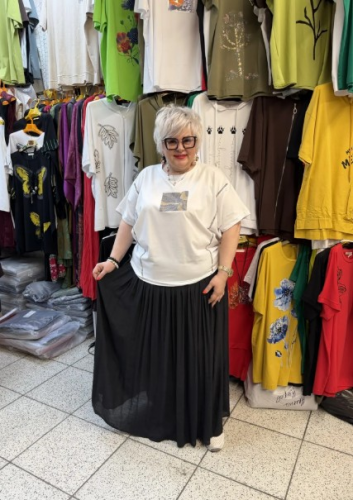 Юбка "Плиссе" 1252  цвет лаванда (Китай, разные фабрики) — размеры 3XL, 4XL, 5 XL, 6XL