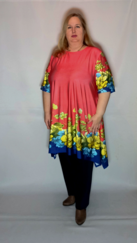 Туника (Тн015  ) коралл (Smart-Woman, Россия) — размеры 60-62, 72-74, 76-78, 80-82
