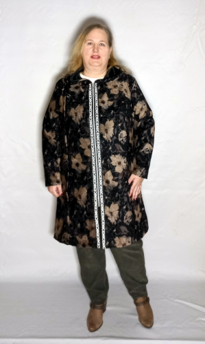 Кардиган-ветровка "FASHION"  коричневые цветы (Smart-Woman, Россия) — размеры 68-70, 72-74, 76-78, 80-82